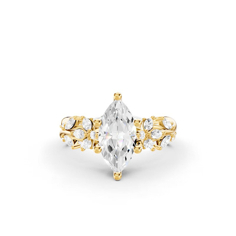 360 degree view of Butterfly And Bee Vine Twist Lab Engagement Ring