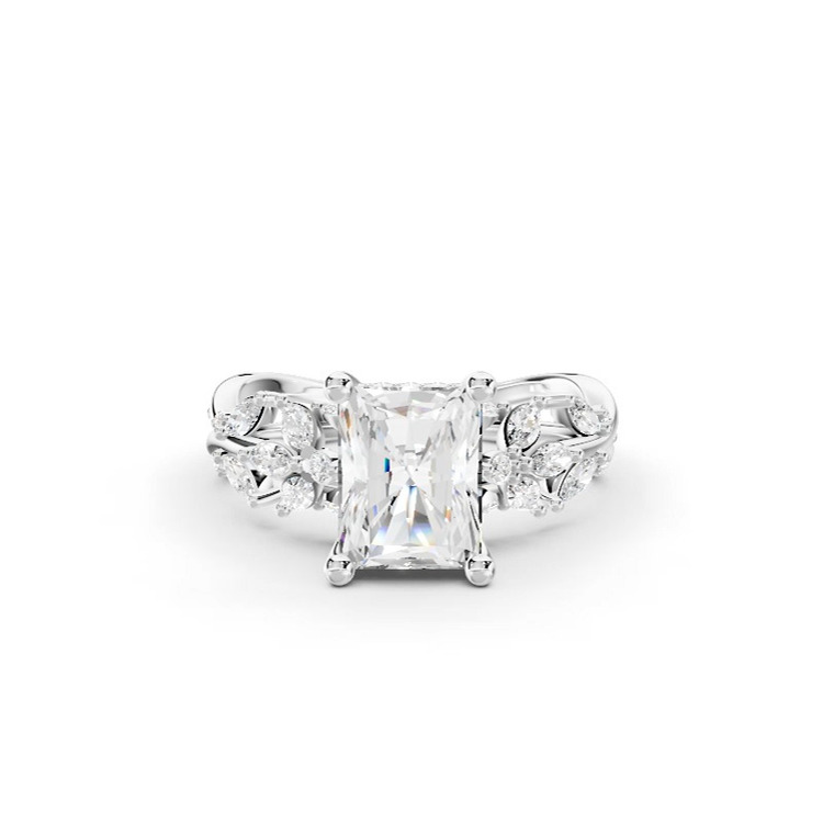 360 degree view of Butterfly And Bee Vine Twist Lab Engagement Ring