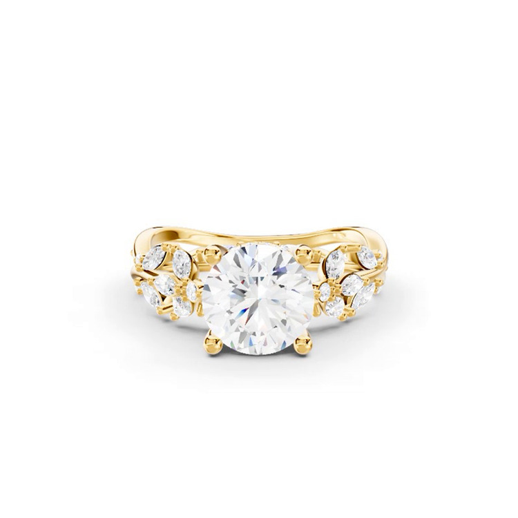 360 degree view of Butterfly And Bee Vine Twist Lab Engagement Ring