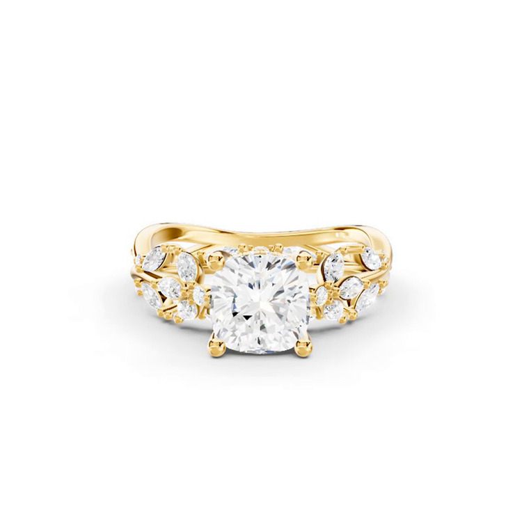 360 degree view of Butterfly And Bee Vine Twist Lab Engagement Ring