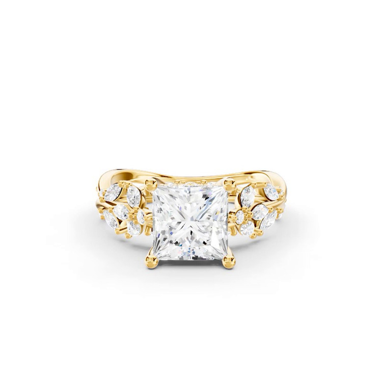 360 degree view of Butterfly And Bee Vine Twist Lab Engagement Ring