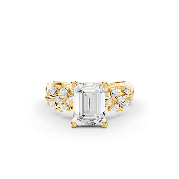 360 degree view of Butterfly And Bee Vine Twist Lab Engagement Ring