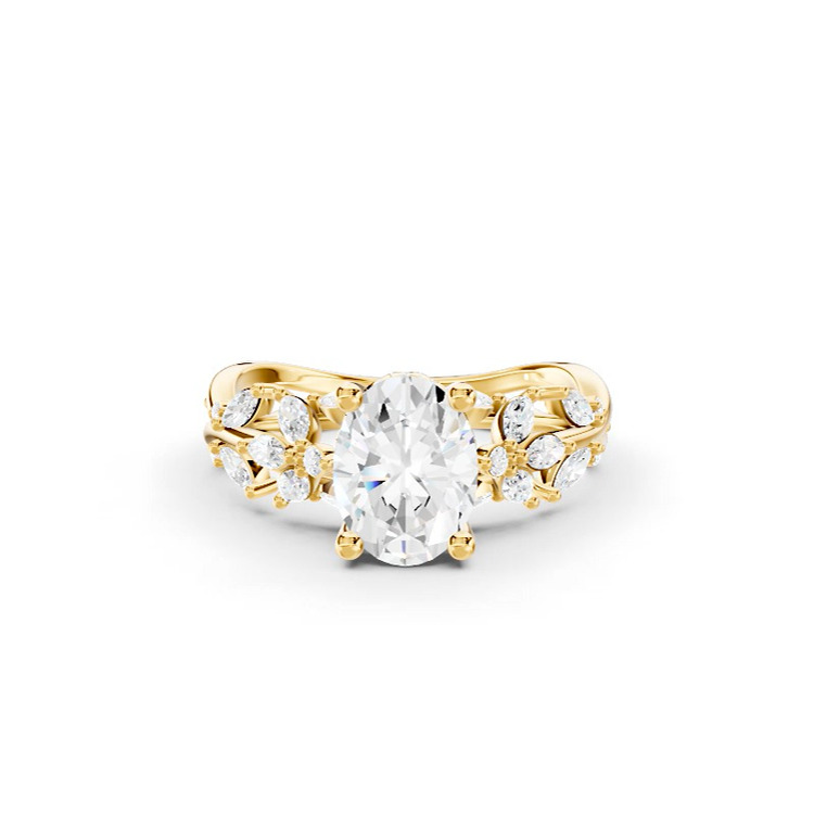 360 degree view of Butterfly And Bee Vine Twist Lab Engagement Ring