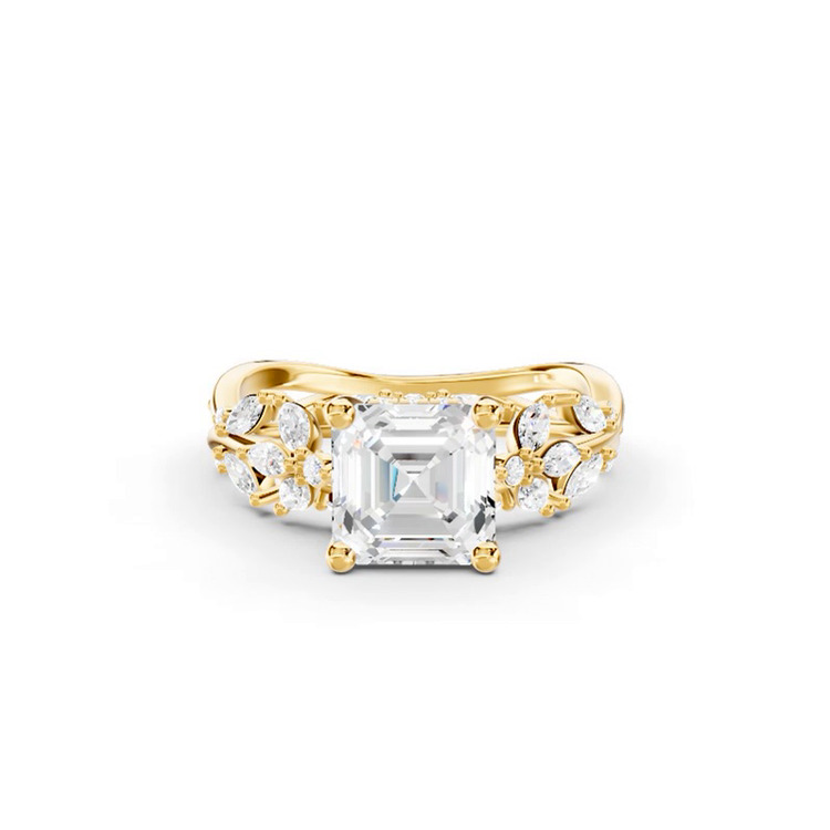 360 degree view of Butterfly And Bee Vine Twist Lab Engagement Ring