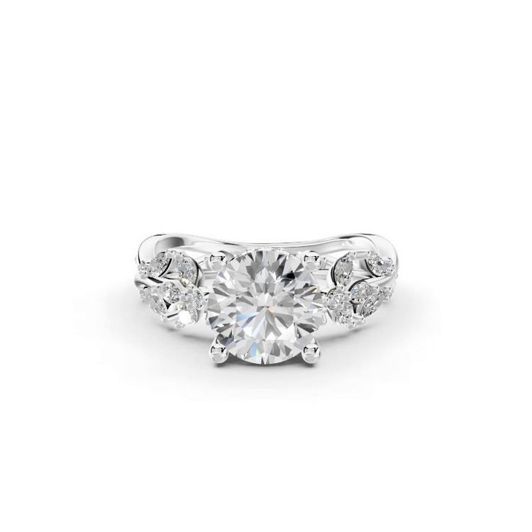 360 degree view of Butterfly And Bee Vine Twist Lab Engagement Ring