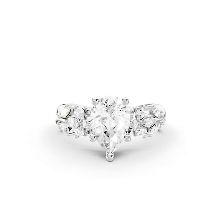360 degree view of Butterfly And Bee Vine Twist Lab Engagement Ring