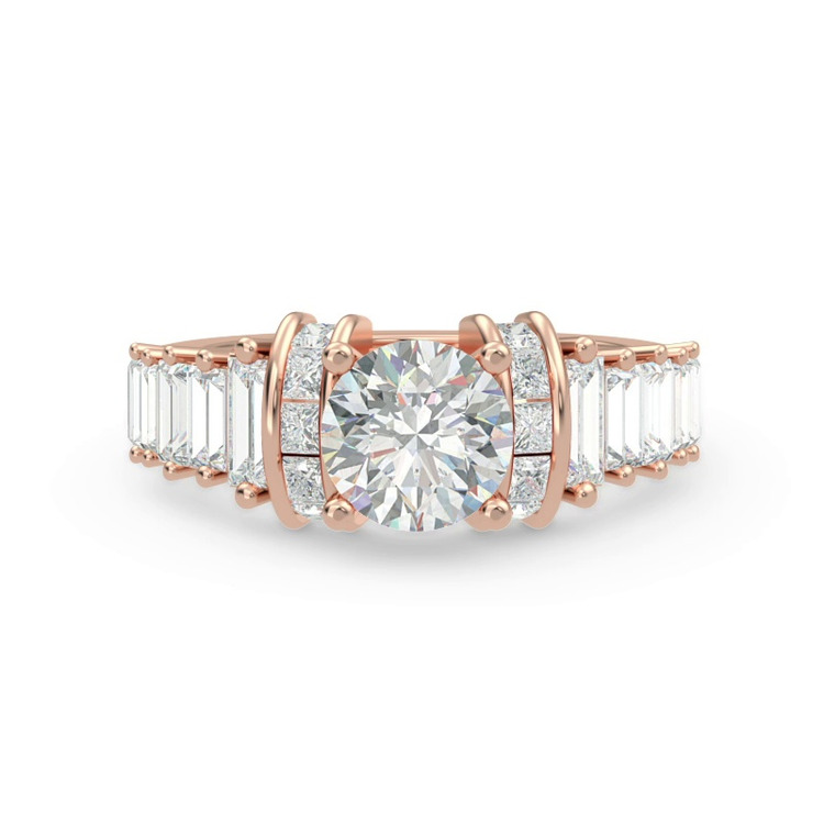 360 degree view of Lyric Arch-Set Princess-Cut & Baguette Engagement Ring