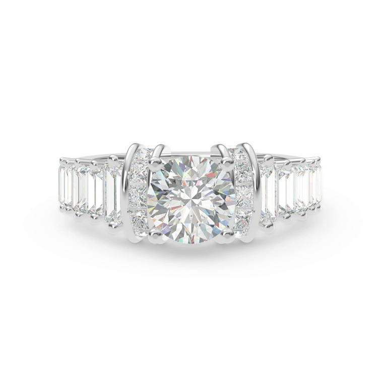 360 degree view of Lyric Arch-Set Princess-Cut & Baguette Engagement Ring