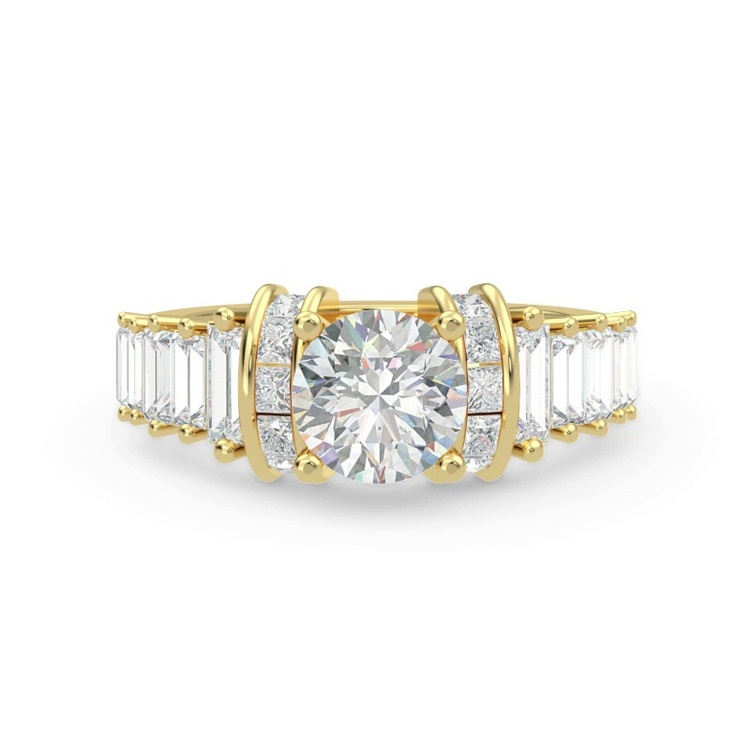 360 degree view of Lyric Arch-Set Princess-Cut & Baguette Engagement Ring