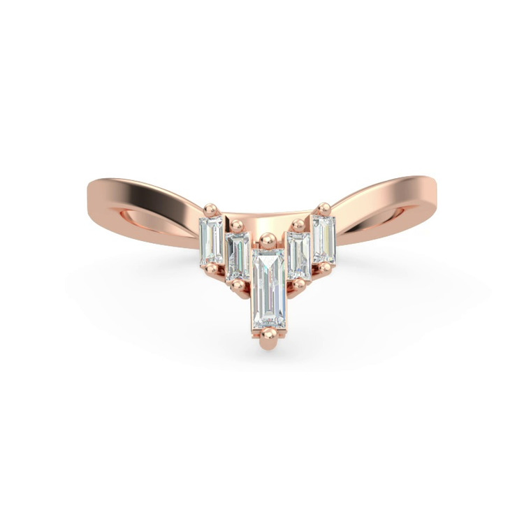 360 degree view of Lyric Baguette Diamond Chevron Band