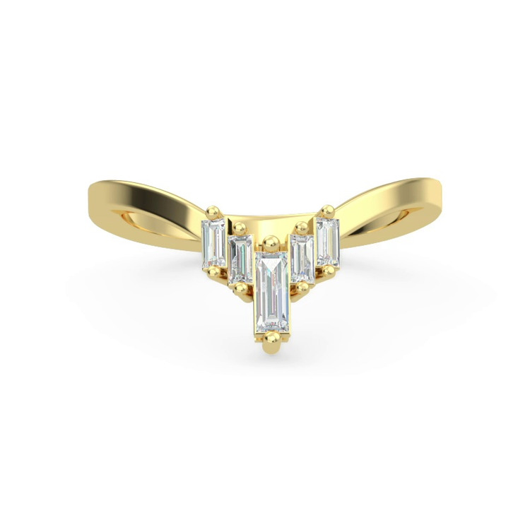 360 degree view of Lyric Baguette Diamond Chevron Band