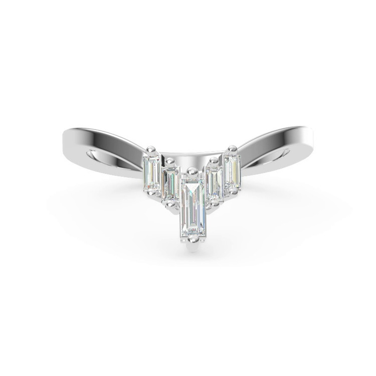 360 degree view of Lyric Baguette Diamond Chevron Band
