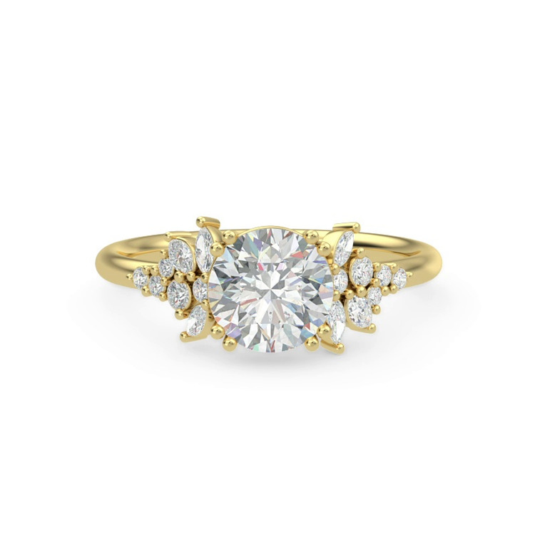 360 degree view of Calla Graduated Mixed-Shape Diamond Engagement Ring
