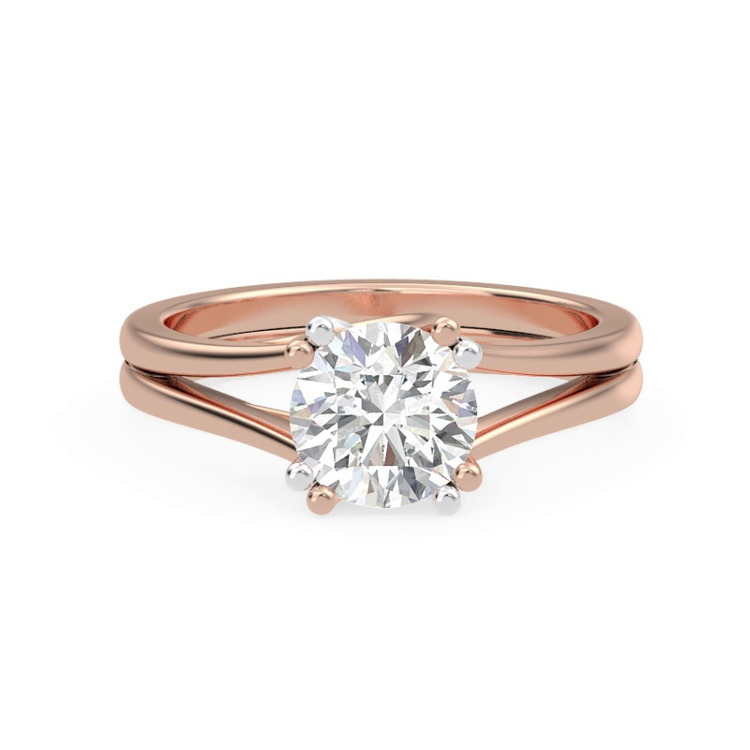 360 degree view of Tori Double Prong Mixed-Metal Hidden Halo Engagement Ring