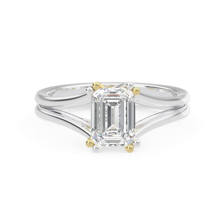 360 degree view of Tori Double Prong Mixed-Metal Hidden Halo Engagement Ring