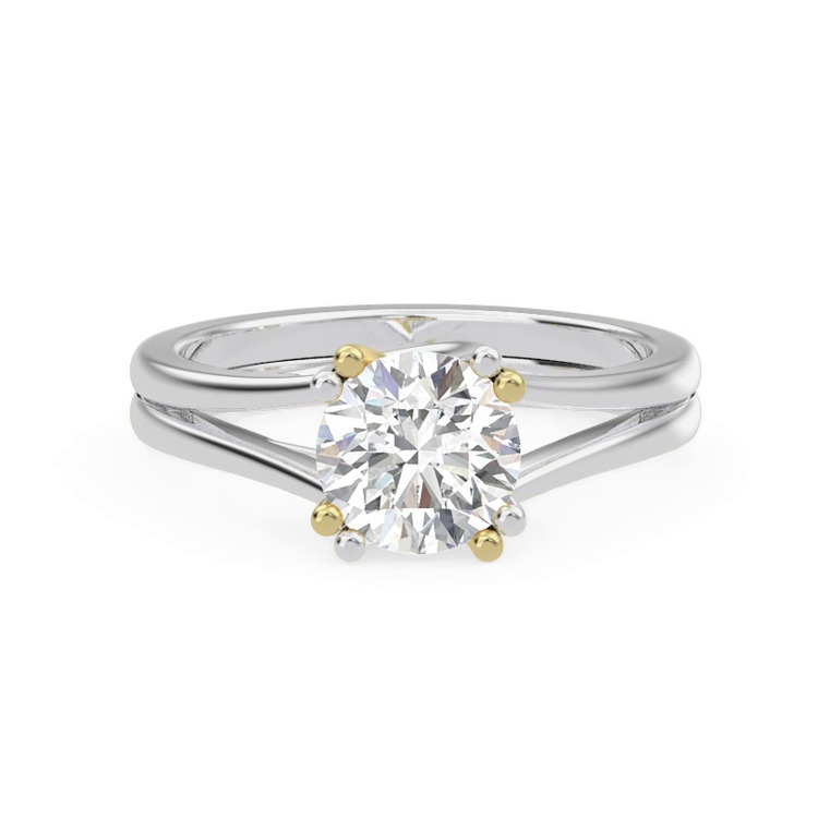 360 degree view of Tori Double Prong Mixed-Metal Hidden Halo Engagement Ring