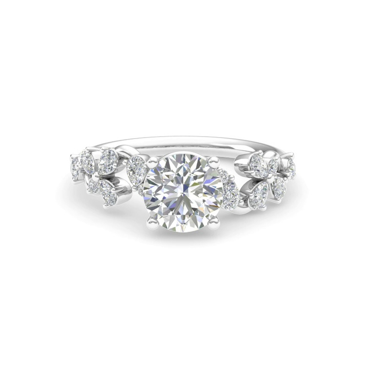 360 degree view of Olga Pear and Round Diamond Winding Engagement Ring