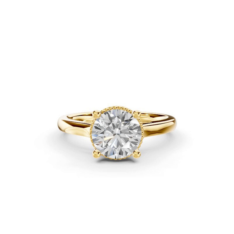 360 degree view of Ravenna Milgrain Halo Solitaire Engagement Ring (2.0mm)
