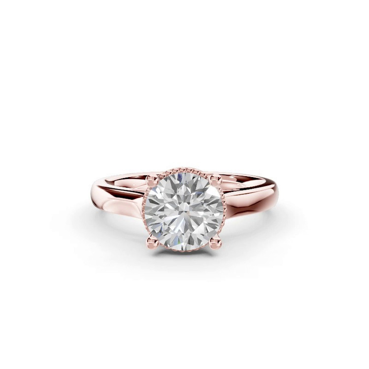 360 degree view of Ravenna Milgrain Halo Solitaire Engagement Ring (2.5mm)