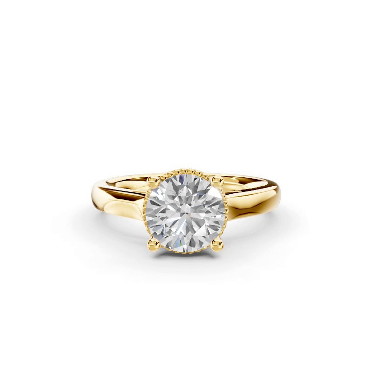 360 degree view of Ravenna Milgrain Halo Solitaire Engagement Ring (2.5mm)