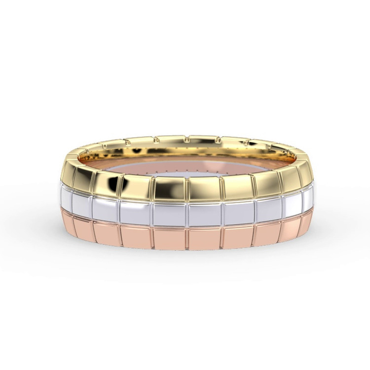 360 degree view of Tri-Color Grid-Pattern Band (6mm)