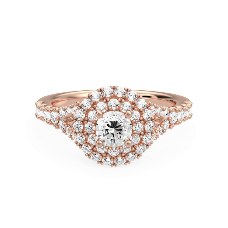 360 degree view of Bellamy Double Halo Engagement Ring