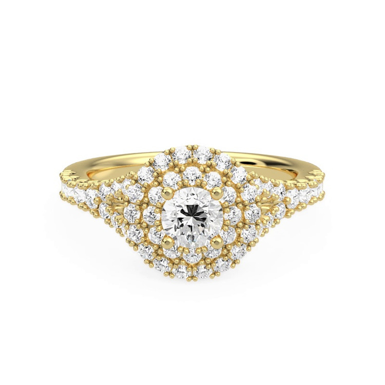 360 degree view of Bellamy Double Halo Engagement Ring