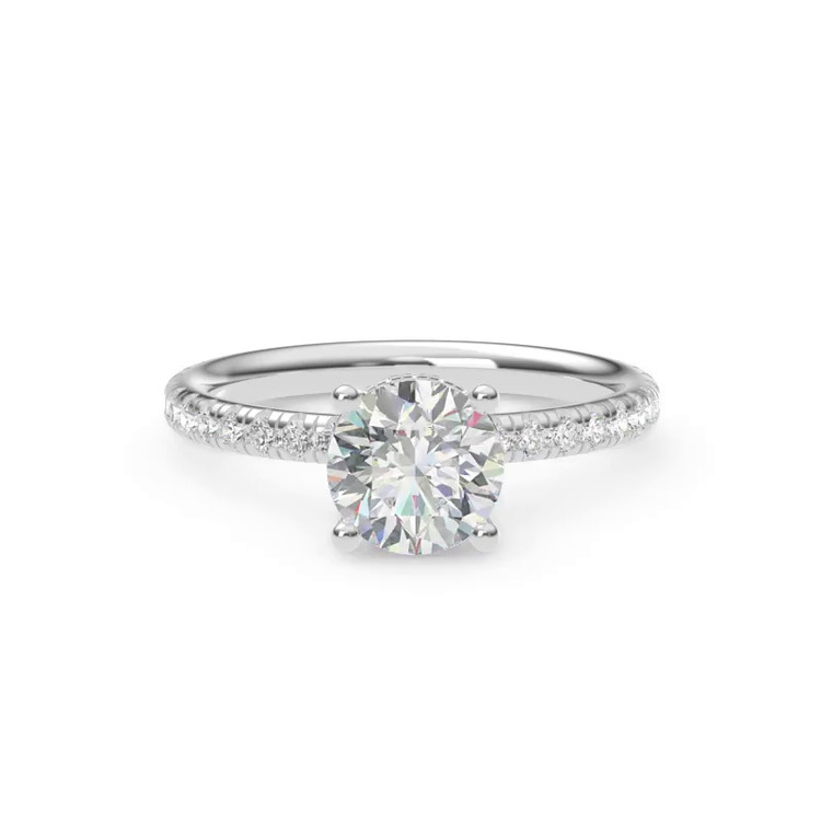 360 degree view of Faye Double Hidden Halo Pave Lab Engagement Ring