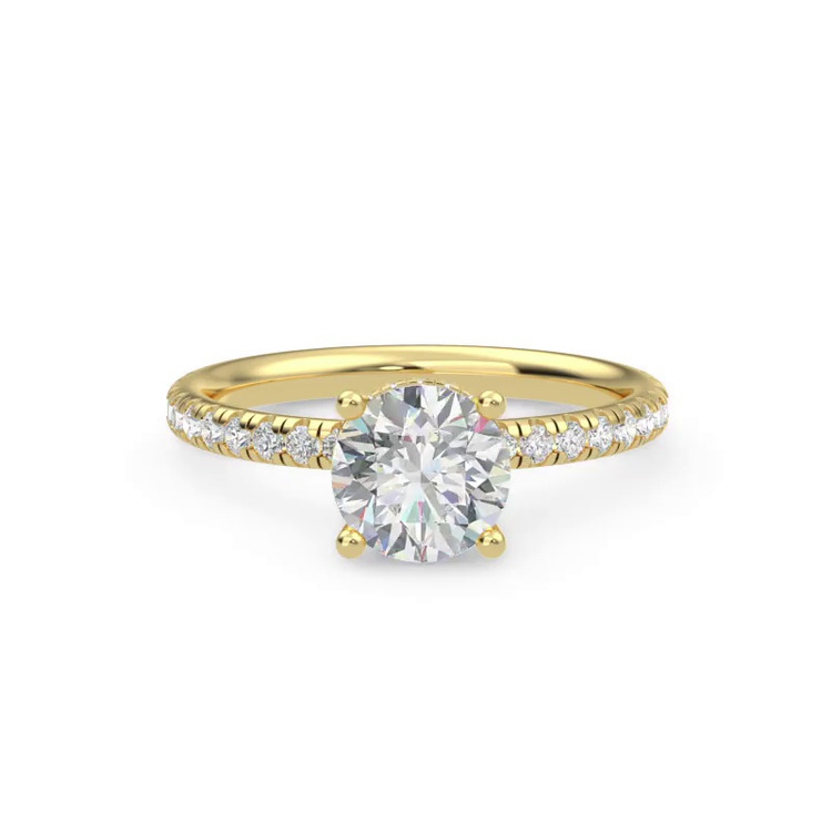360 degree view of Faye Double Hidden Halo Pave Lab Engagement Ring