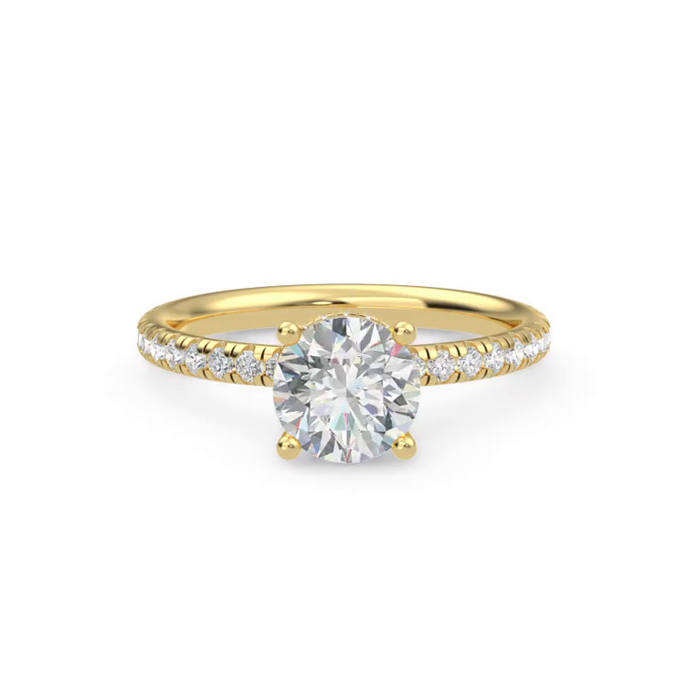 360 degree view of Faye Double Hidden Halo Pave Engagement Ring
