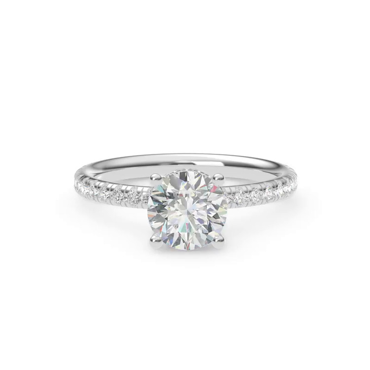360 degree view of Faye Double Hidden Halo Pave Engagement Ring