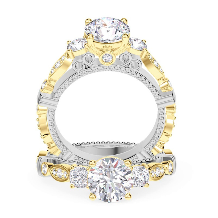 360 degree view of Crater Diamond Engagement Ring