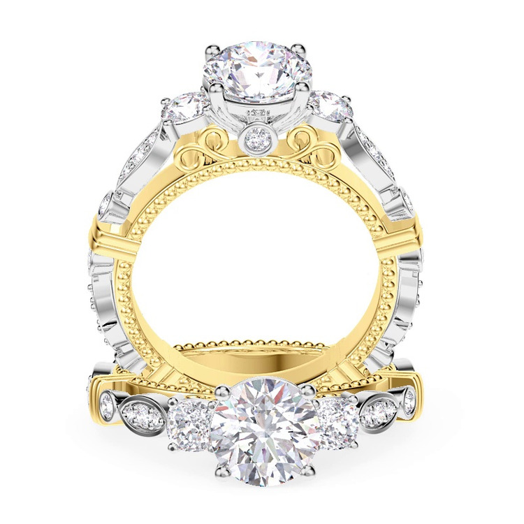 360 degree view of Crater Diamond Engagement Ring
