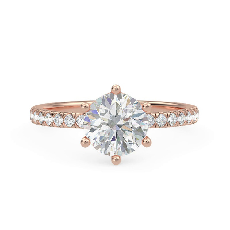 360 degree view of Alka Curved Hidden Halo Engagement Ring