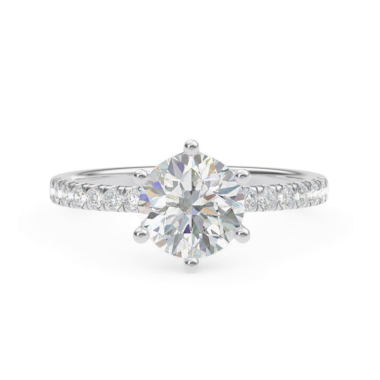 360 degree view of Alka Curved Hidden Halo Engagement Ring