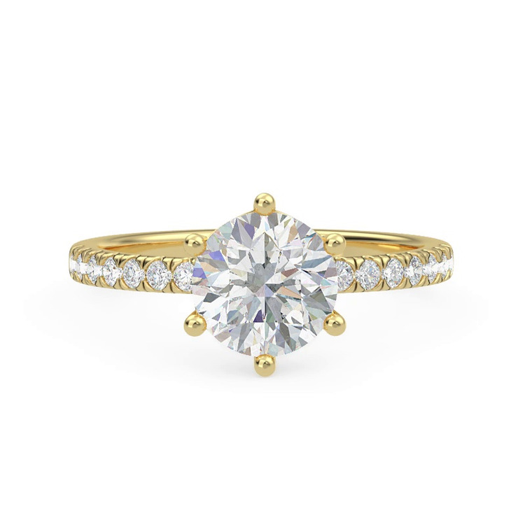360 degree view of Alka Curved Hidden Halo Engagement Ring