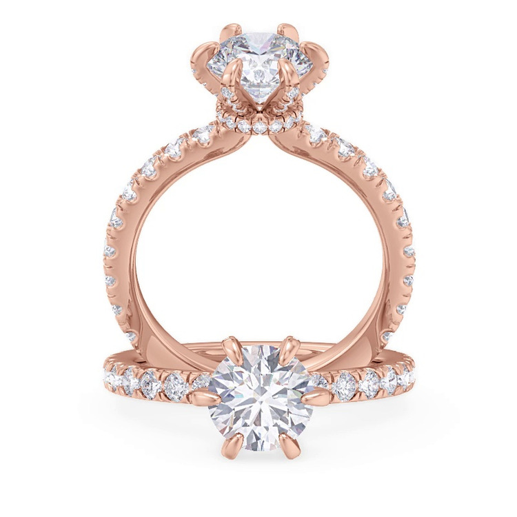 360 degree view of Elise Diamond Prong Engagement Ring