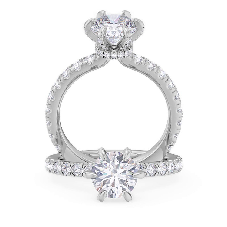 360 degree view of Elise Diamond Prong Engagement Ring