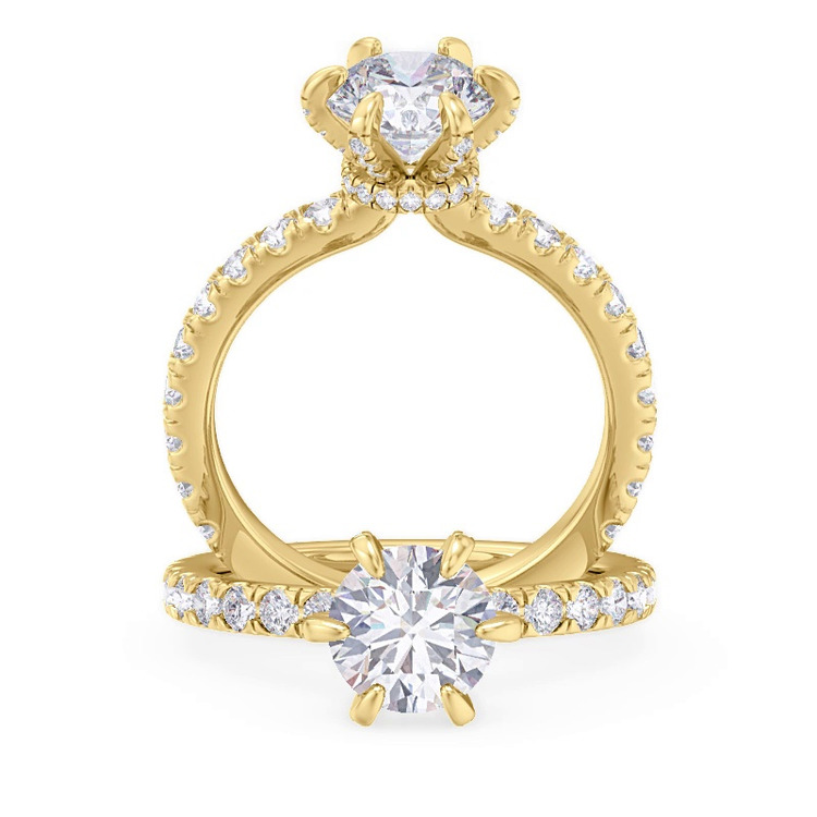 360 degree view of Elise Diamond Prong Engagement Ring