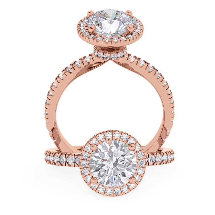 360 degree view of Delores Halo Engagement Ring