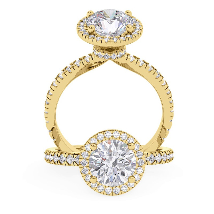 360 degree view of Delores Halo Engagement Ring