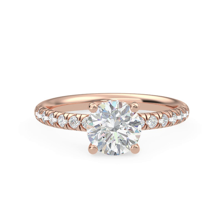 360 degree view of Cache Hidden Halo Trellis Pave Engagement Ring