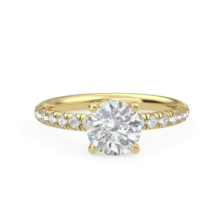 360 degree view of Cache Hidden Halo Trellis Pave Engagement Ring