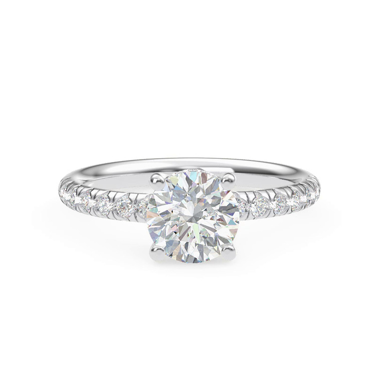 360 degree view of Cache Hidden Halo Trellis Pave Engagement Ring