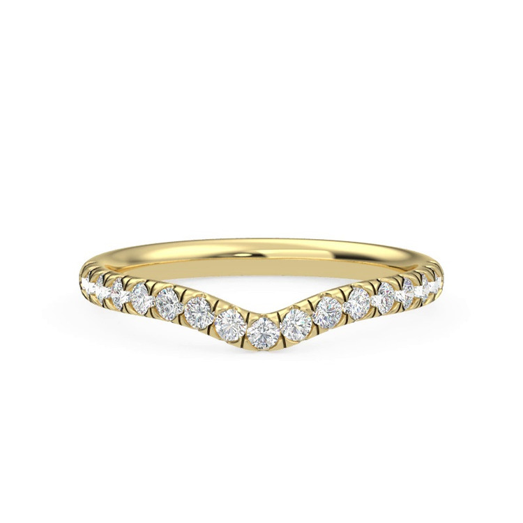 360 degree view of Cache Curved Pave Band