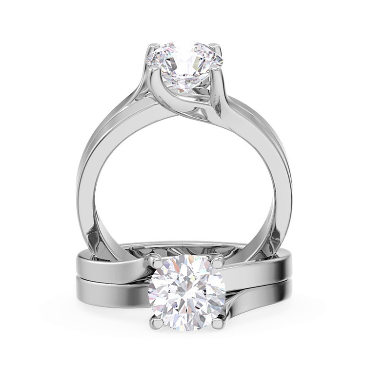 360 degree view of Bleeker Wishbone Solitaire Engagement Ring
