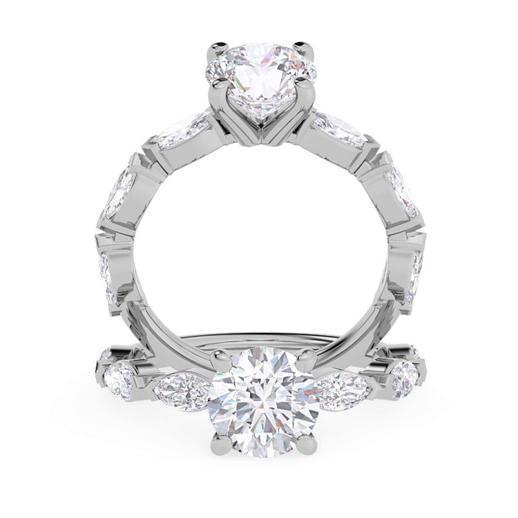 360 degree view of Pala Marquise Diamond Engagement Ring