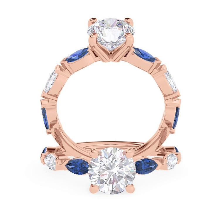 360 degree view of Ocean Sapphire And Diamond Engagement Ring