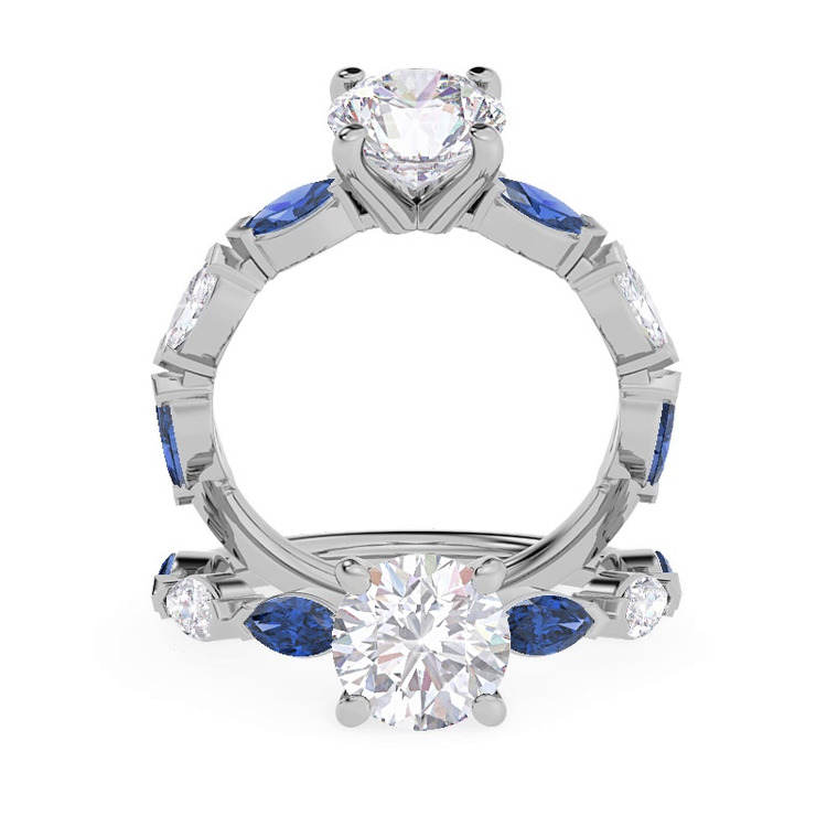 360 degree view of Ocean Sapphire And Diamond Engagement Ring