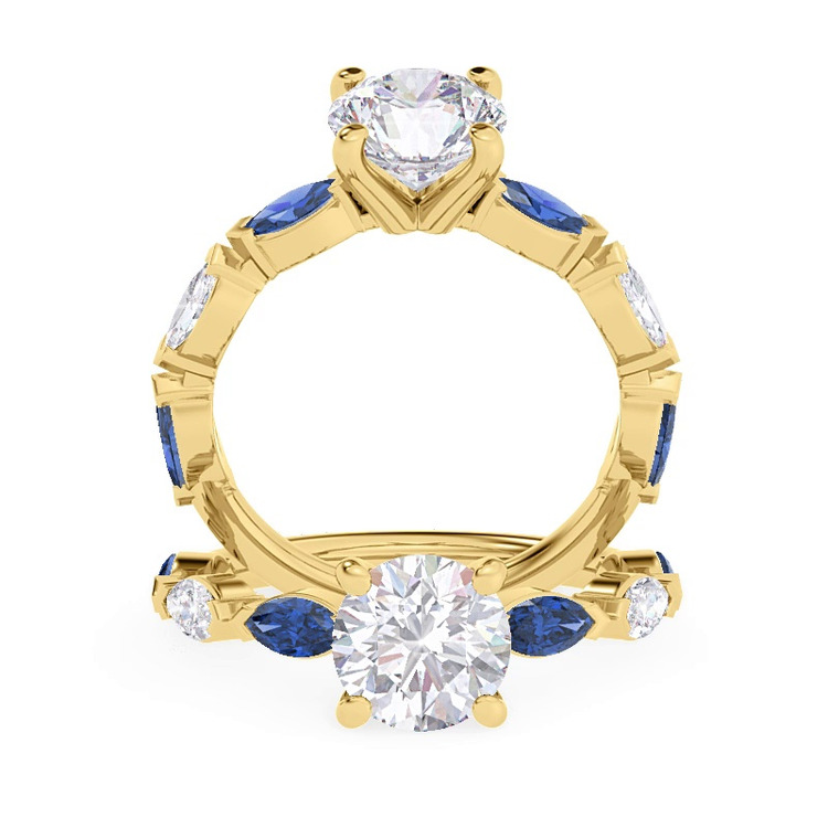 360 degree view of Ocean Sapphire And Diamond Engagement Ring